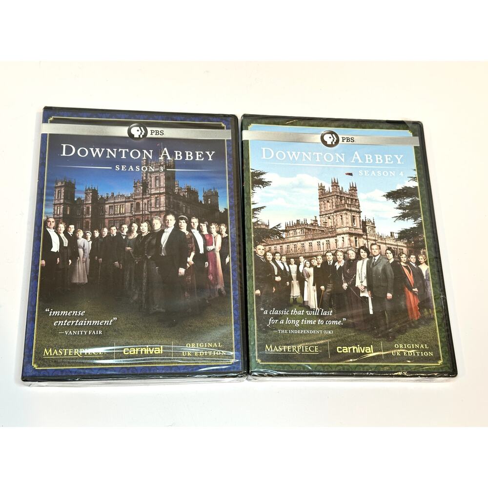 Downton Abbey DVD Lot – Season 3 & Season 4 (3-Disc Sets Each) PBS Drama Series
